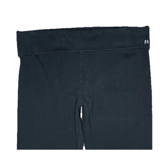 Victorias Secret Fold Over Ankle Leggings Womens LG Black Yoga Pants Y2K Workout - Picture 2 of 6